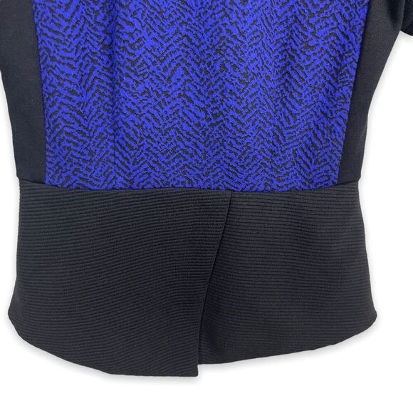 W118 by Walter Baker Cobalt Colorblock Knit Peplum Top - Picture 9 of 11